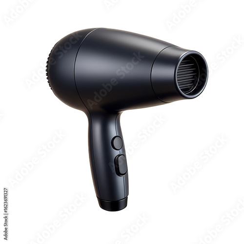 Hair Dryer 3D Icon with glossy minimal emoji style, isolated PNG object on transparent background