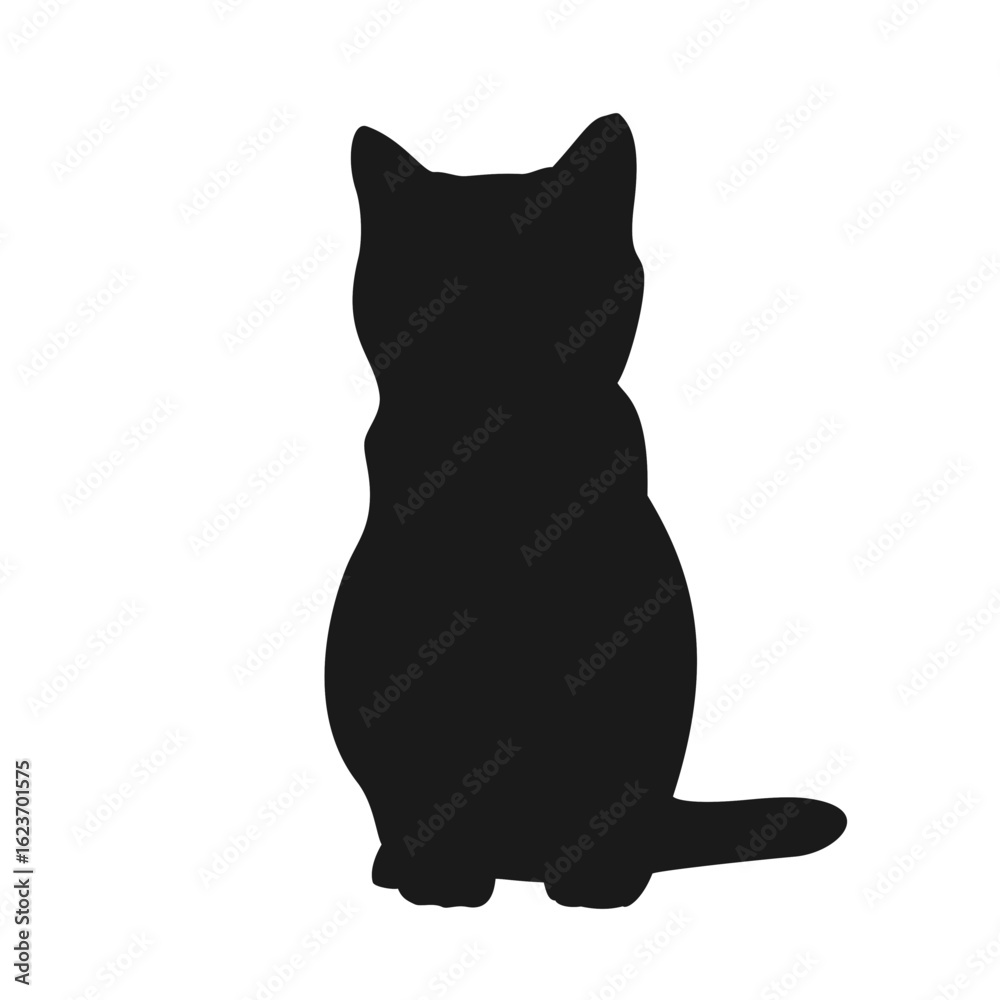 Obraz premium black cat on white background