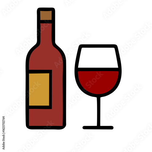 wine bottle and glass