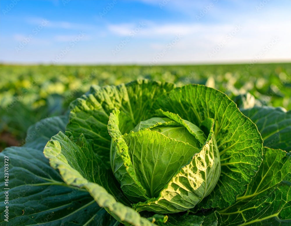 Fototapeta premium cabbage growing in the field