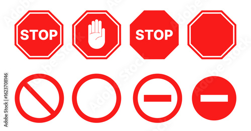 stop, sign, red, road, traffic, symbol, stop sign, icon, warning, illustration