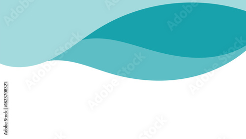 Abstract header template with clean blue and turquoise wave and transparent background flat vector illustration