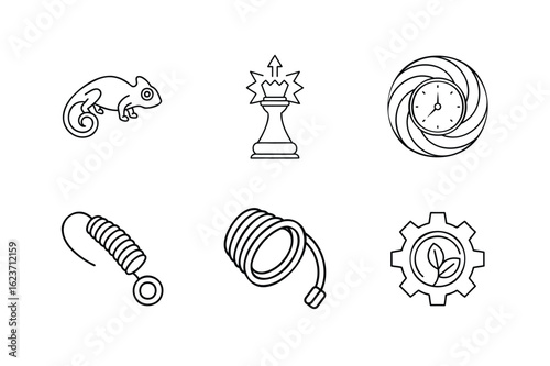 Adaptability Icons set vector illustration. A flexible wire,