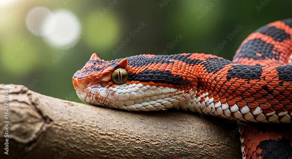Fototapeta premium Discover the Stunning Beauty and Unique Features of the Horned Viper Snake