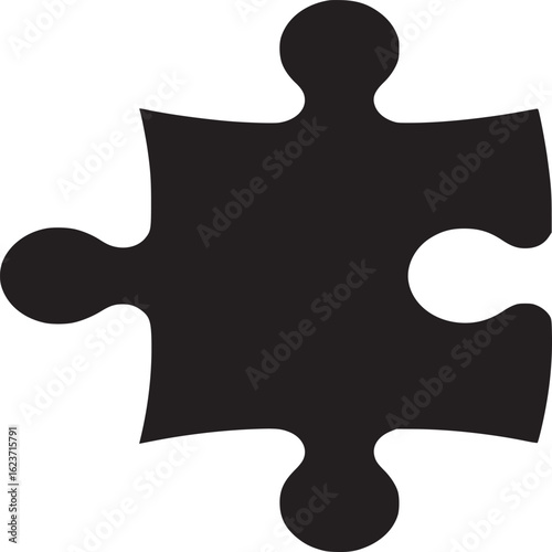 Black Jigsaw Puzzle Piece