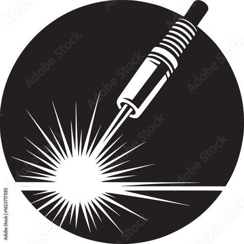 Welding Icon, Black and White