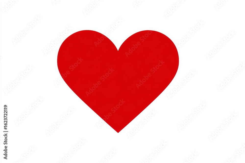 Bright red heart shape on clean white background symbolizing love and passion Bright red heart shape on clean white background symbolizing love and passion