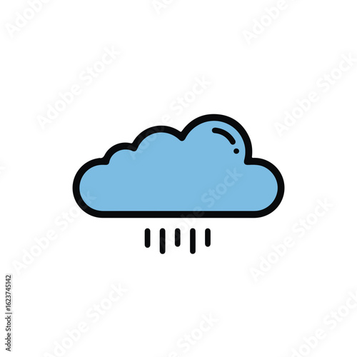 A simple illustration of a rain cloud, perfect for representing weather or climate concepts.