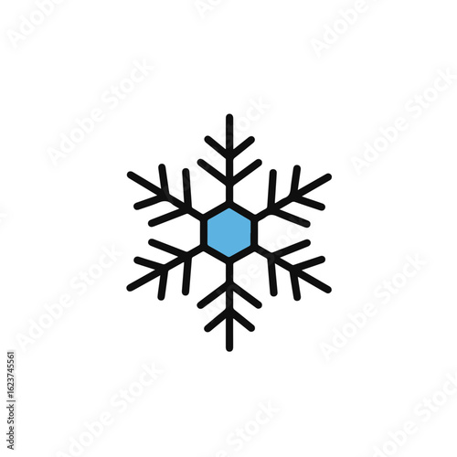 A simple snowflake, a symbol of winter's beauty.