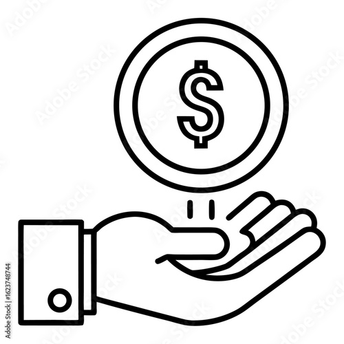 Income and Investment Line Icon