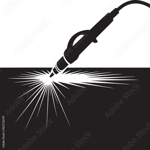 Welding Icon, Black and White