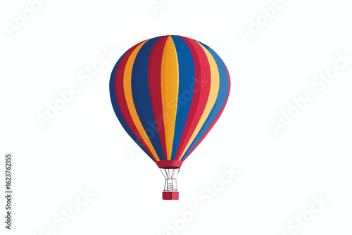 Colorful Hot Air Balloon Isolated on White Background Adventure and Freedom Symbol Illustration Design Template for Graphic Resources
