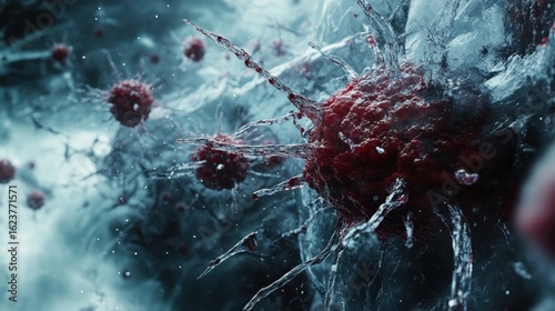 A conceptual image depicting the battle between HIV and the immune system in a cozy setting