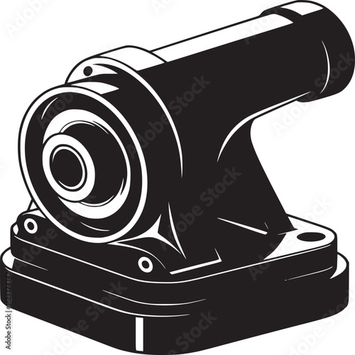 Black and White Industrial Machine Part