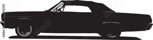 Black silhouette of a classic convertible coupe classic car