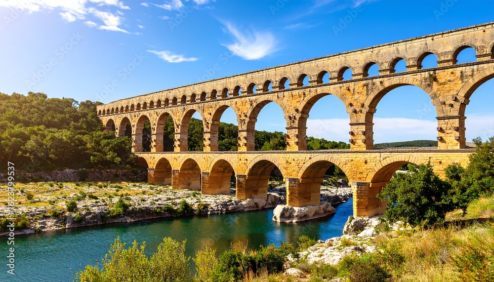 Fototapeta premium Ancient stone bridge over a river (2)