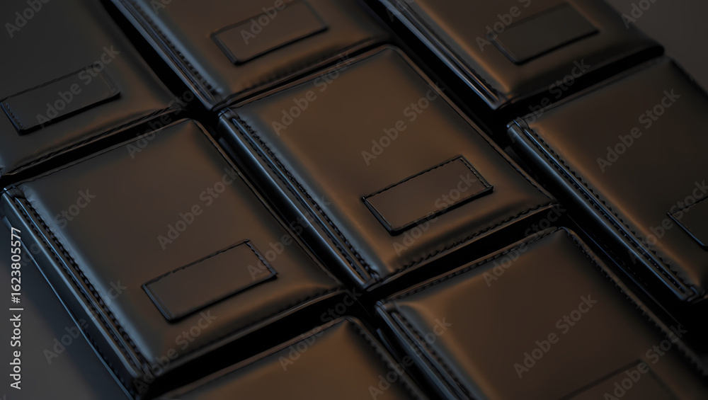 Fototapeta premium Arrangement of dark leather wallets with card slots