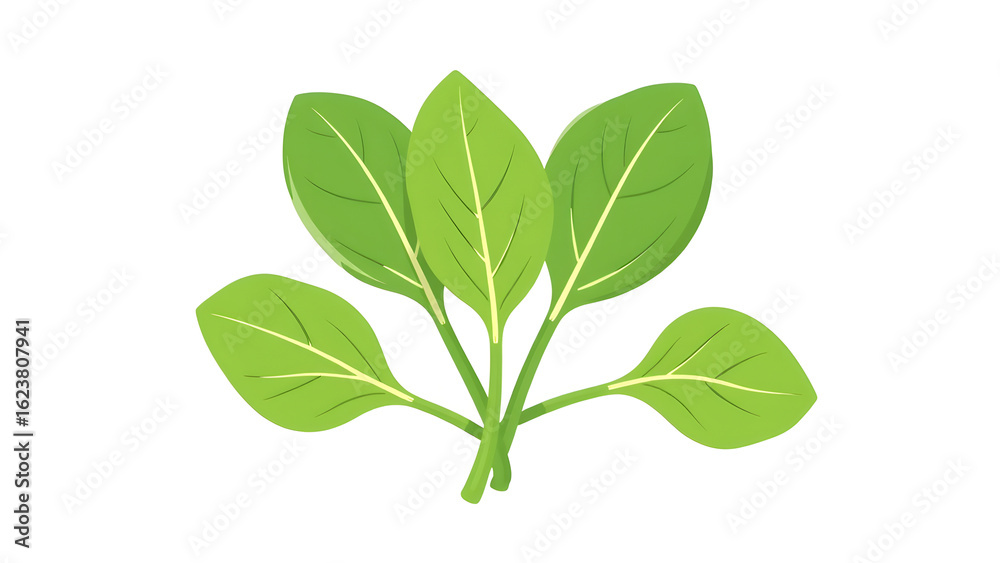 Vibrant Green Basil Leaves Illustration for Culinary and Health Concepts Vibrant Green Basil Leaves Illustration for Culinary and Health Concepts