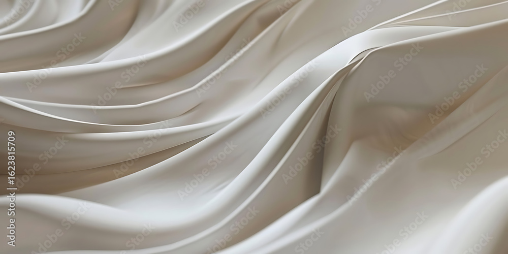 Obraz premium Cream-colored fabric with gentle folds and soft shadows 