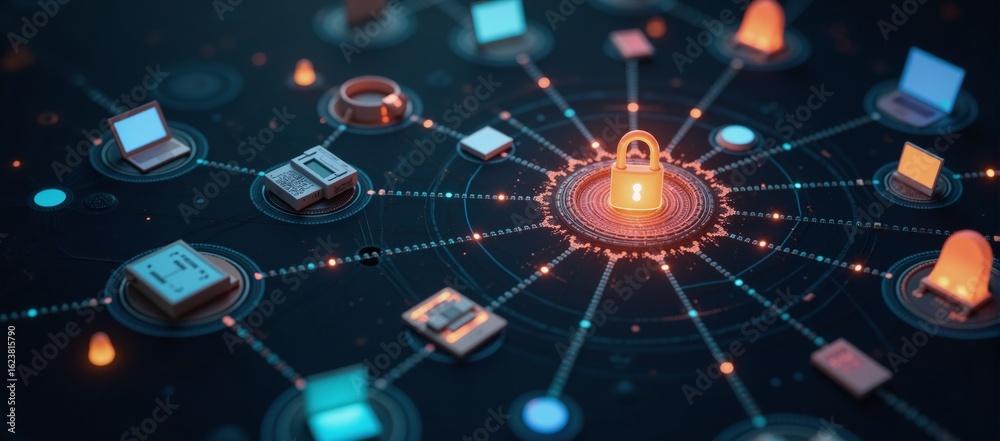 Obraz premium A thriving IoT ecosystem expands with seamless device and user integration depicted as a dynamic network of interconnected branches