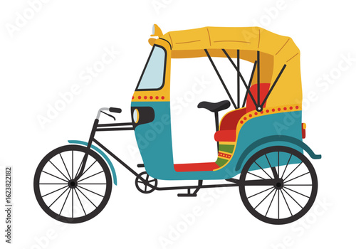Retro auto rickshaw a vibrant Asian ride