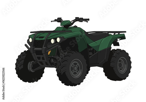 Green ATV Offroad adventure tires  exploration
