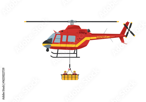 Highflying Rescue Helicopter basket and two figures