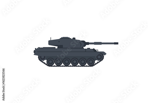 Steel behemoth A gray tank armed and ready