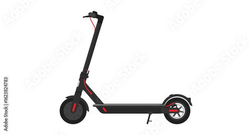 Modern electric scooter illustration on a white background. A symbol of urban mobility and eco-friendly personal transportation.