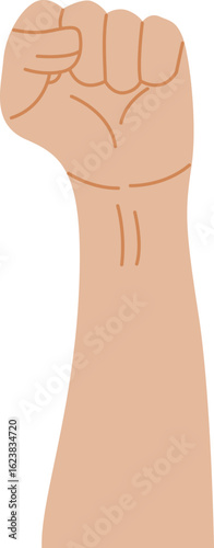 Fist hand clenched
