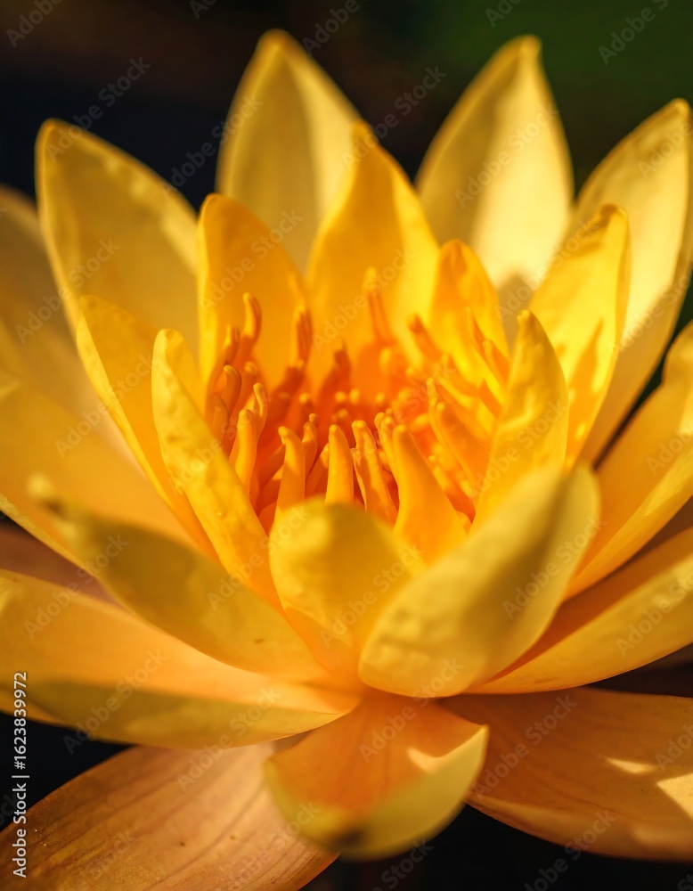Obraz premium Close-up of a vibrant yellow water lily (2)