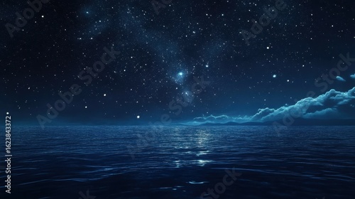 A dreamy starry night sky over a calm lake, perfect for creating a tranquil mood in a cozy setting