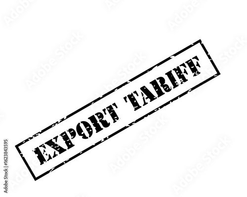 Black Angled Export Tariff Grunge Stamp Icon