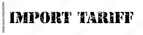 Black Import Tariff Grunge Vector Stamp Icon– Horizontal