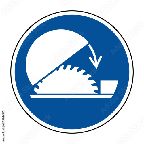 Tableau sur toile Use Adjustable Guard Sign  Table Saw Safety Symbol for Blade Protection, Kickbac