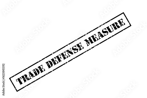 Black Angled Trade Defense Measure Grunge Stamp Icon