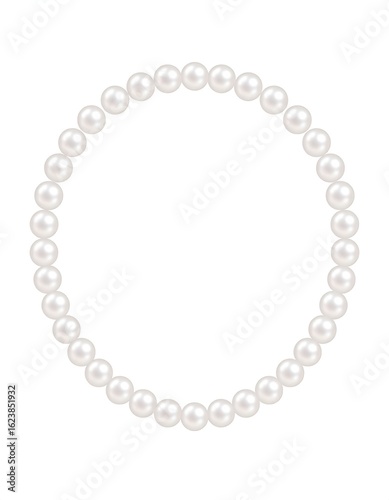 Circle of white pearls