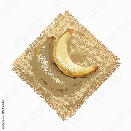  Vanillekipferl auf alter Serviette