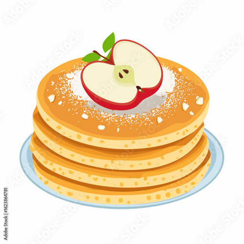  Eierkuchen mit Apfel und Zucker