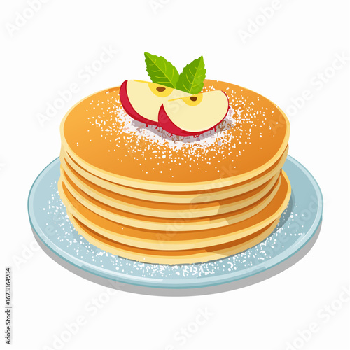  Eierkuchen mit Apfel und Zucker