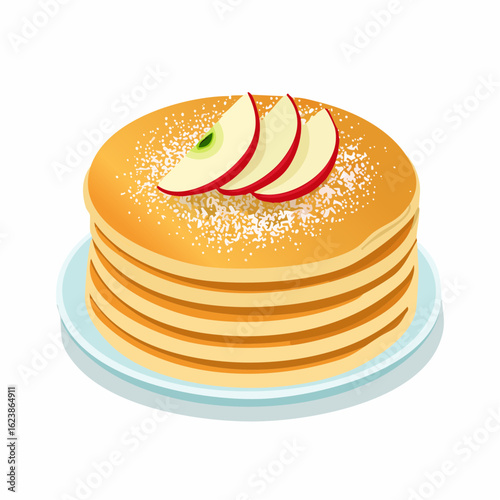  Eierkuchen mit Apfel und Zucker