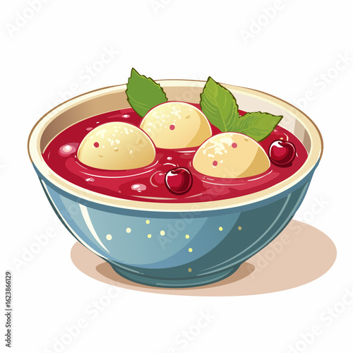 Grießklößchen in Kirschsuppe
