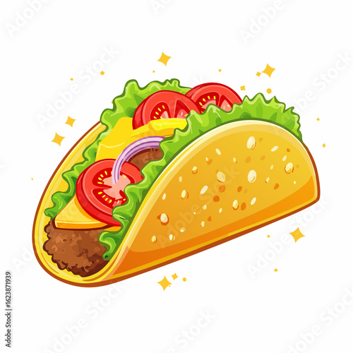 Taco mit Gemüse und Fleisch