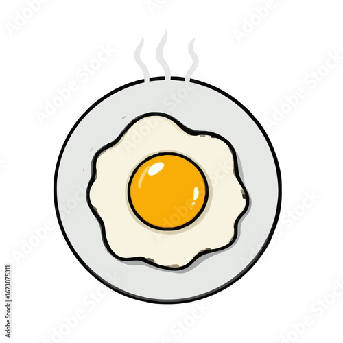 fried egg vector illustration