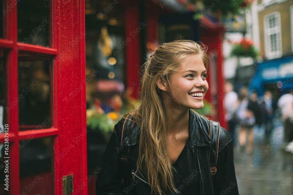 Fototapeta premium Smiling Woman - on London Street