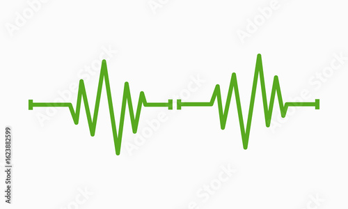 Heartbeat line illustration, Pulse trace, ECG or EKG Cardio graph symbol for Healthy and Medical Analysis vector illustration