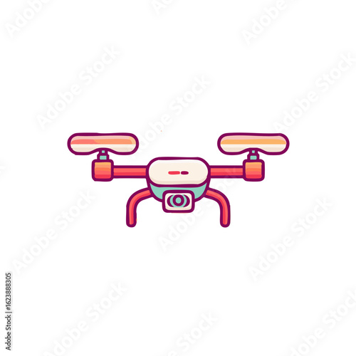 Drone vector illustration technology, aerial photography, and modern gadget