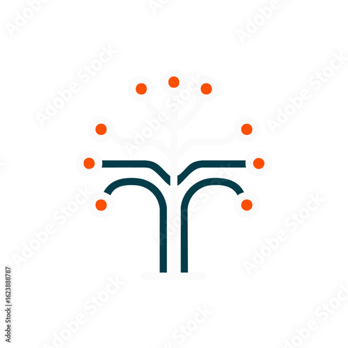 Technology tree vector data network, connection, innovation