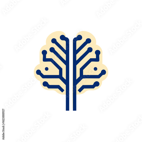 Ai brain vector artificial intelligence, machine learning concept