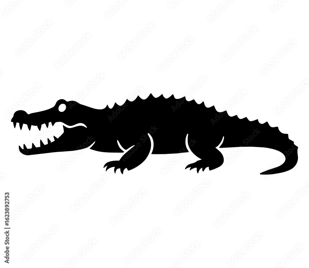Obraz premium Crocodile Side View Silhouette